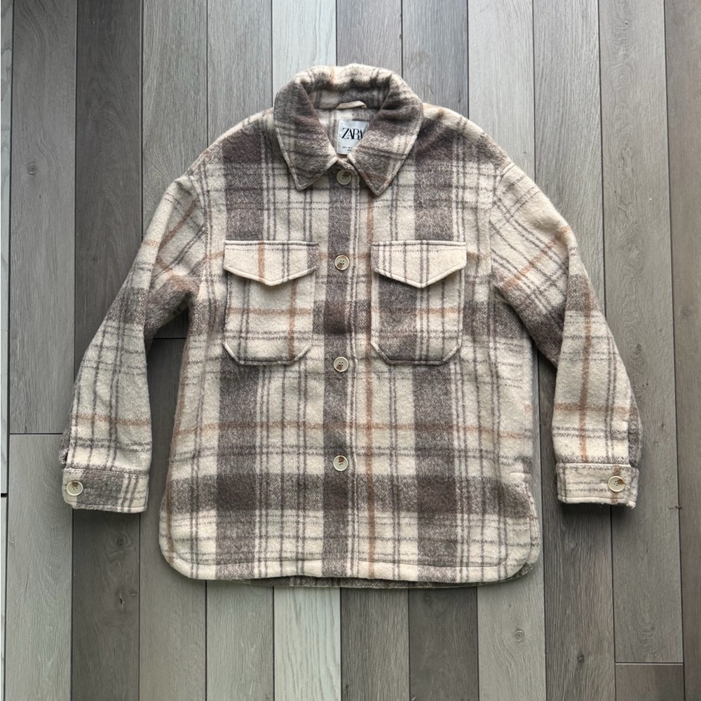 Zara Cozy Plaid Jacket